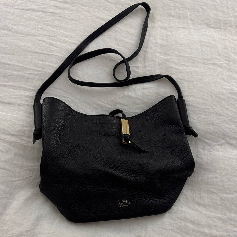 Vince Camuto Black Leather Shoulder Bag
